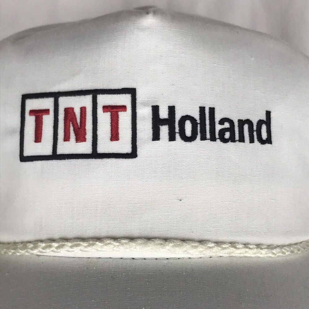 Vintage TNT Holland Trucker Hat K-Brand USA Made White Snapback Cap